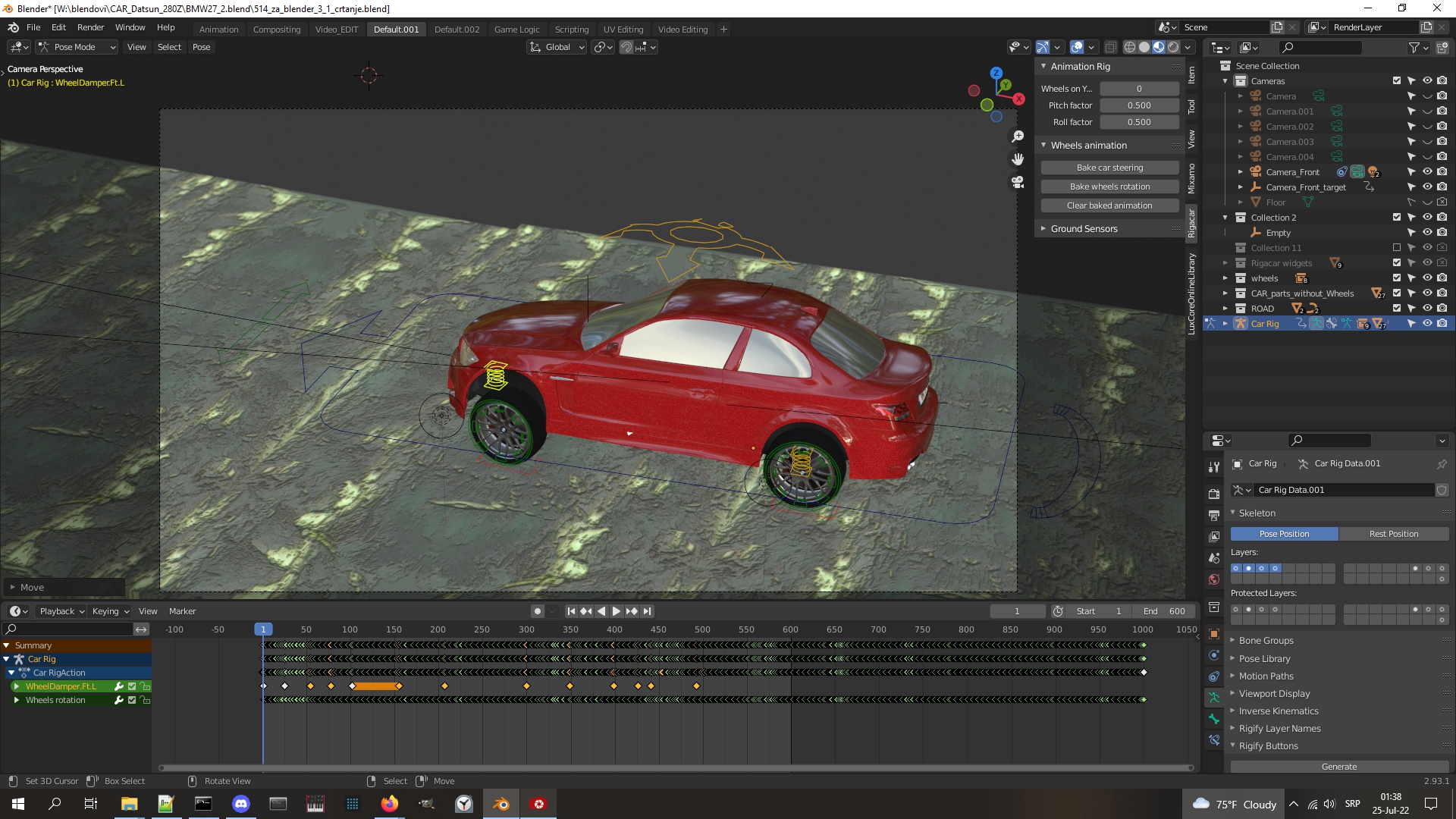 Animated BMW using addOn RigACar preview image 2